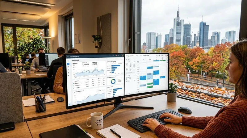 Agentur Office Modern Open Space Team Laptops Buero Arbeitsplatz