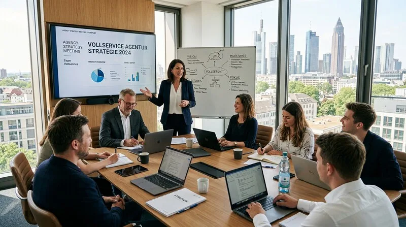 Fullservice Agentur Meeting Strategie Team Marketing Tisch Buero