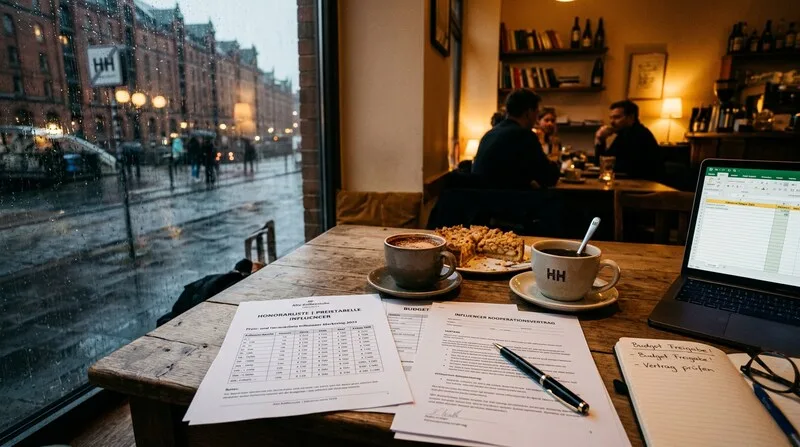 Influencer pricing table with honorarium budget contract costs agency breakdown