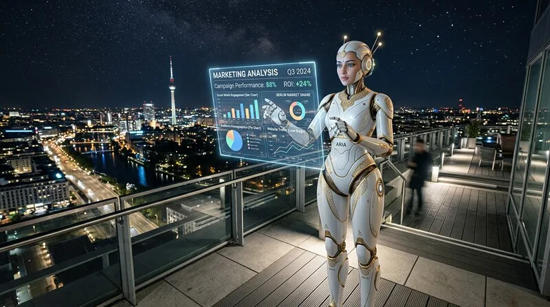 AI robot marketing agency dashboard analytics automation 2026