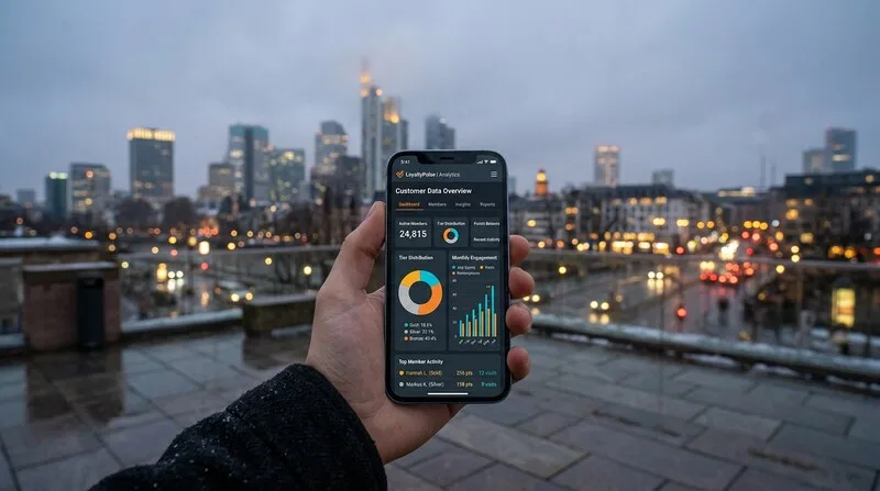 CRM loyalty analytics app customer data dashboard