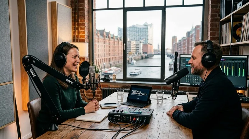 Podcast Radio Tonstudio Mikrofon Headset Audio Werbung Aufnahme