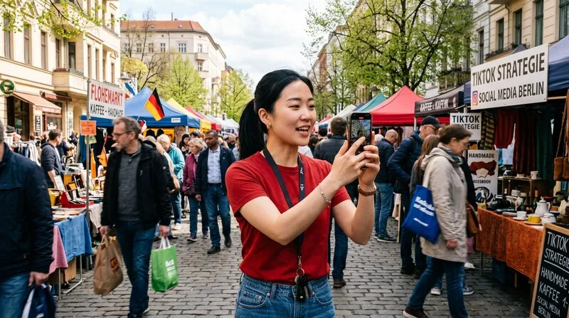 TikTok marketing strategy brand video creation on mobile phone for social commerce