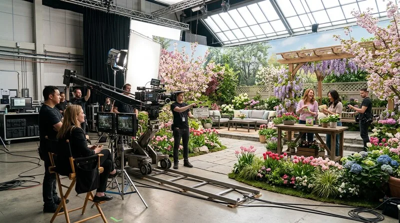 Tv Werbung Gartenset Fruehling Blumen Spot Produktion Kamera Crew